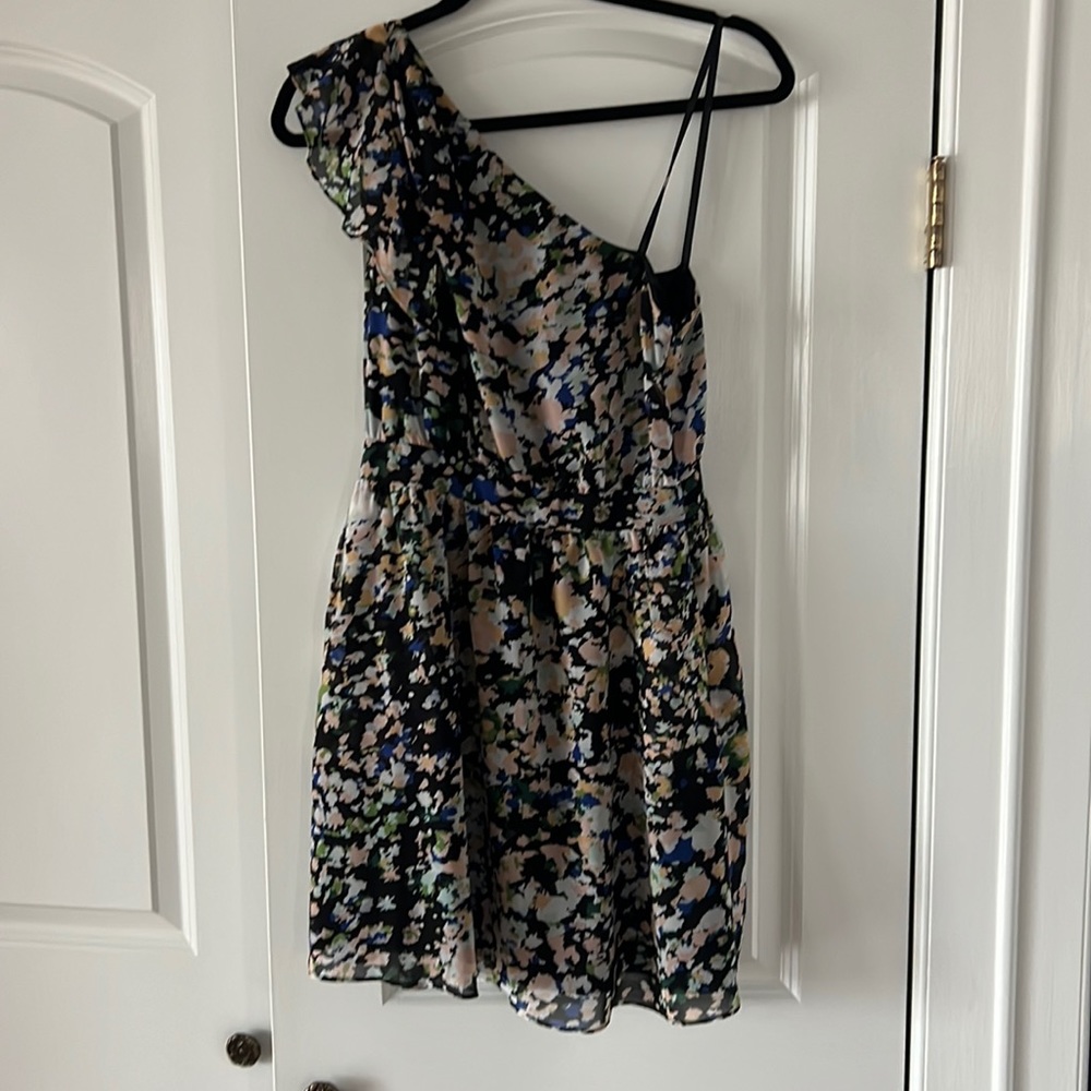 BCBG one shoulder floral dress